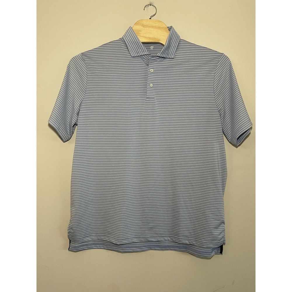 Ralph Lauren RLX Wicking Polo Shirt -‎ Size XL Blue Gray White Striped